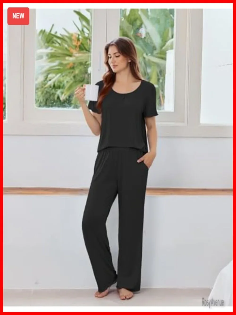 Viscose from Bamboo Pajama Set Short Sleeve Loose Fit Sleepwear